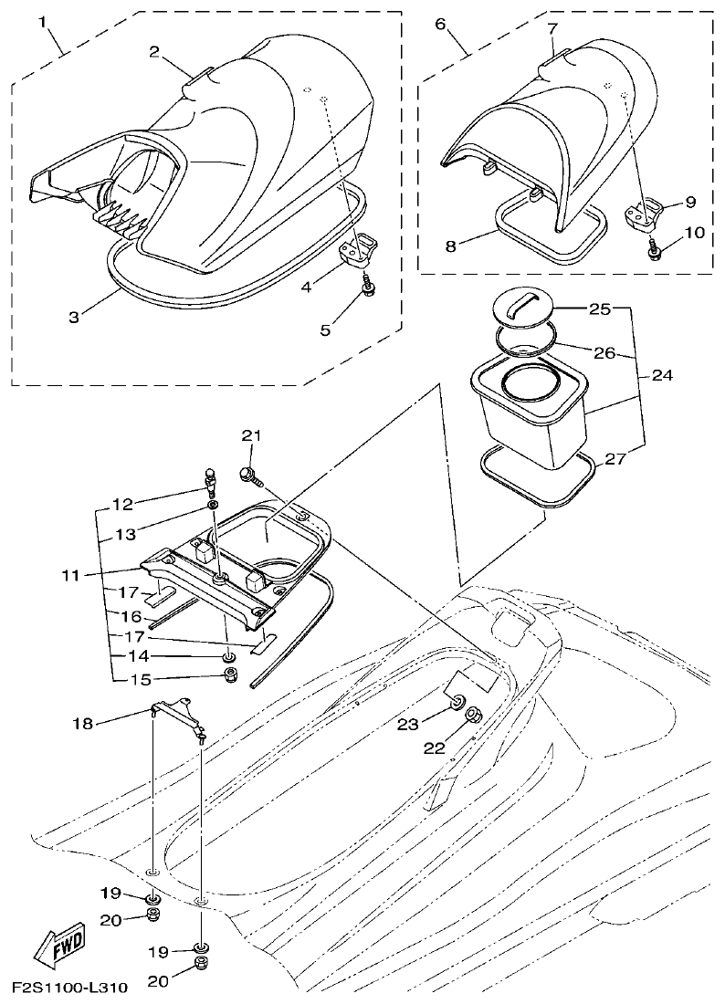 Yamaha FA1800A-M SEAT & UNDER LOCKER parts diagram